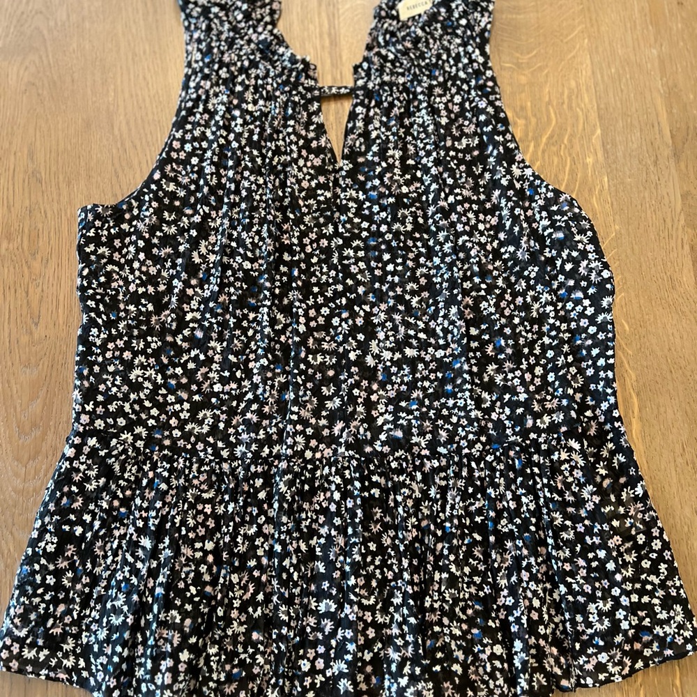 Rebecca Taylor Silk Floral Sleeveless Top